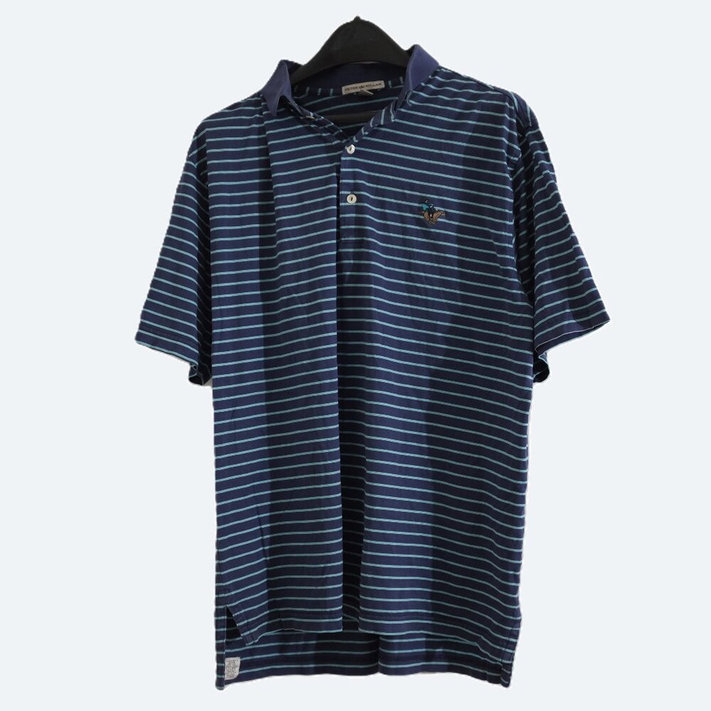 Sold Peter Millar stripe polo 100% cotton size M Prep Golf